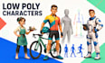 create low poly 3d game characters with rigging and animations in glb file