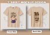 create premium cotton tshirt mockup design front and back
