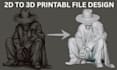 convert your 2d art into a 3d printable stl 3d character model action figure