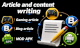 write SEO mod apk articles