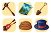draw cartoon hand drawn icons, items, props and assets