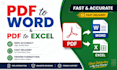 convert PDF to word or excel manually