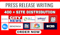 write press release and do PR distribution