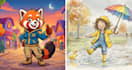 create cruixie cartoon illustration, cartoon watercolor children story book