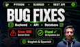 fix python django backend and rest API bugs