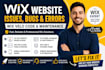 fix wix website issues bug error wix velo code and maintenance