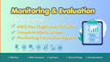 develop monitoring and evaluation plan, meal framework, and reports