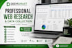 do accurate web research, company research and data collection