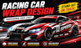 design professional racing car wrap and livery
