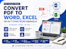 convert PDF to word, excel, or do typing work manually