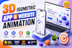 create 3d isometric app and website animation
