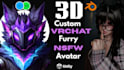 create vrchat furry avatar 3d model character vroid vtuber rigging vrc avatar