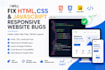 fix HTML CSS javascript responsive website bugs