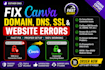 fix canva custom domain, dns, SSL, and website connection issues