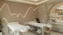 2d plan retail store space, beauty spa interior design, salon boutique rendering