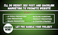 do reddit SEO post and backlink marketing to promote website