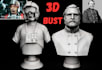 sculpt 3d face likeness bust model 2d to 3d head model 3d statue 3d printing