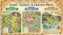 create event, tourist, and fantasy map illustration