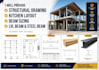 provide structural drawing, kitchen layout, beam sizing, lvl beam and steel beam
