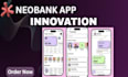 develop a neobank app, money transfer app, p2p payment app, digital wallet app