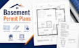 create basement finishing permit, floor plan remodel  for full city approval
