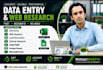 do web research, data entry and lead generation
