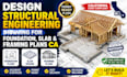 design structural engineering drawing for foundation slab and framing plans ca