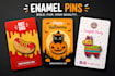 enamel pin design lapel pin vector art production ready
