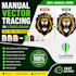manually vector trace, redraw logo in coreldraw