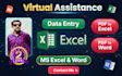 do accurate excel data entry, copy paste, web research virtual assistant