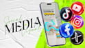 social media design with basic motion graphics animation