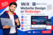 create studio wix website, design wix studio website and online store