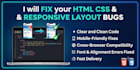 fix HTML CSS and responsive web layout bugs