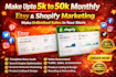 boost etsy sales, etsy, shopify seo, marketing and store optimization