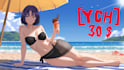 ych swimsuit, beach, anime summer
