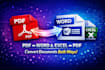 convert PDF, word, and excel files fast and accurately
