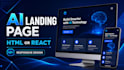 build a responsive ai powered landing page in HTML or react