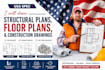 draw structural plans, floor plans, and construction drawings