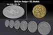 design 3d challenge coins medals, collectible coin models for cnc, 3d printing