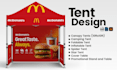 design attractive canopy tent, table cover and feather flag
