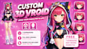 create 3d character models vtuber, anime, 3d rigging, vroid or vrchat