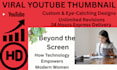 design eye catching youtube thumbnail in 24 hours