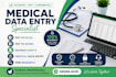 do medical data entry, PDF to excel, google sheets and web research