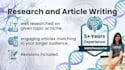 research and write high quality articles