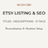 create and optimize etsy product listings