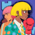 draw in comic style and retro colors