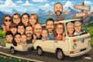 draw group cartoon, caricature based on your photo