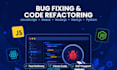 fix bugs and refactor your code in javascript, react, or node js