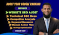 provide a complete website SEO audit and competitor analysis report