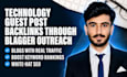 do tech guest post on real website through blogger outreach